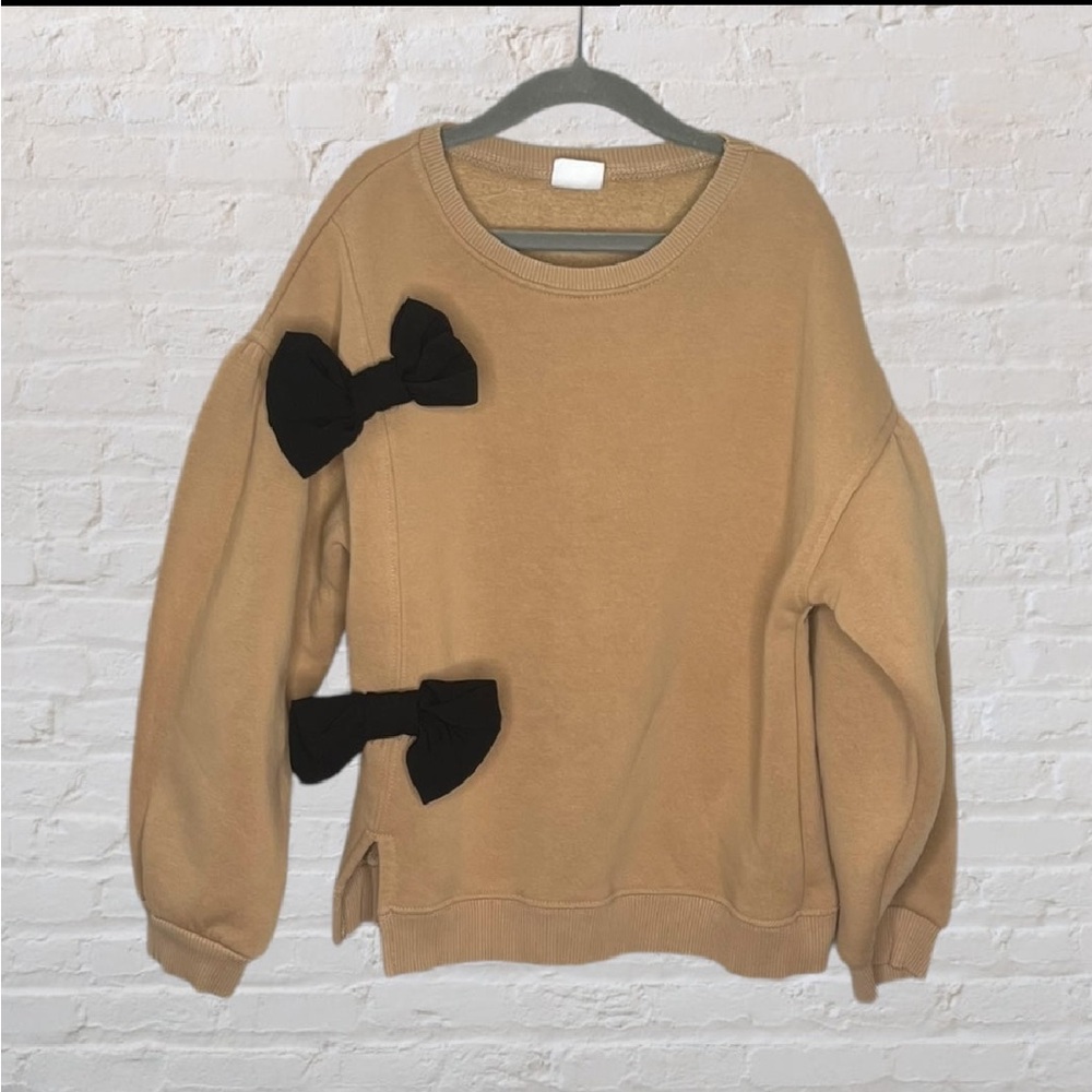 Zara Drop-Shoulder Bow Sweatshirt